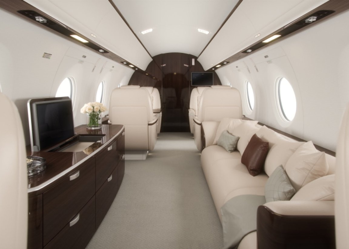 seats inside a charter jet luxury